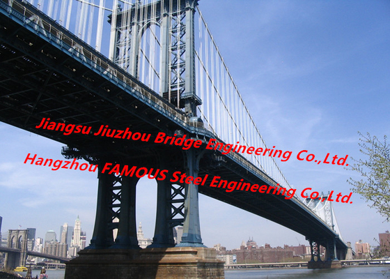 中国 涼しいケーブルは赤い吊り橋構造フレームのベイリーのゆとりのスパンをとどまりました サプライヤー