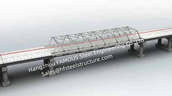 中国 単一の長いスパン モジュラー鋼鉄橋製作の熱い電流を通された塗られた処置 サプライヤー